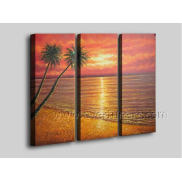 100% Hand Painted Seaside Scenery Oil Painting on Canvas Art (SE-205)